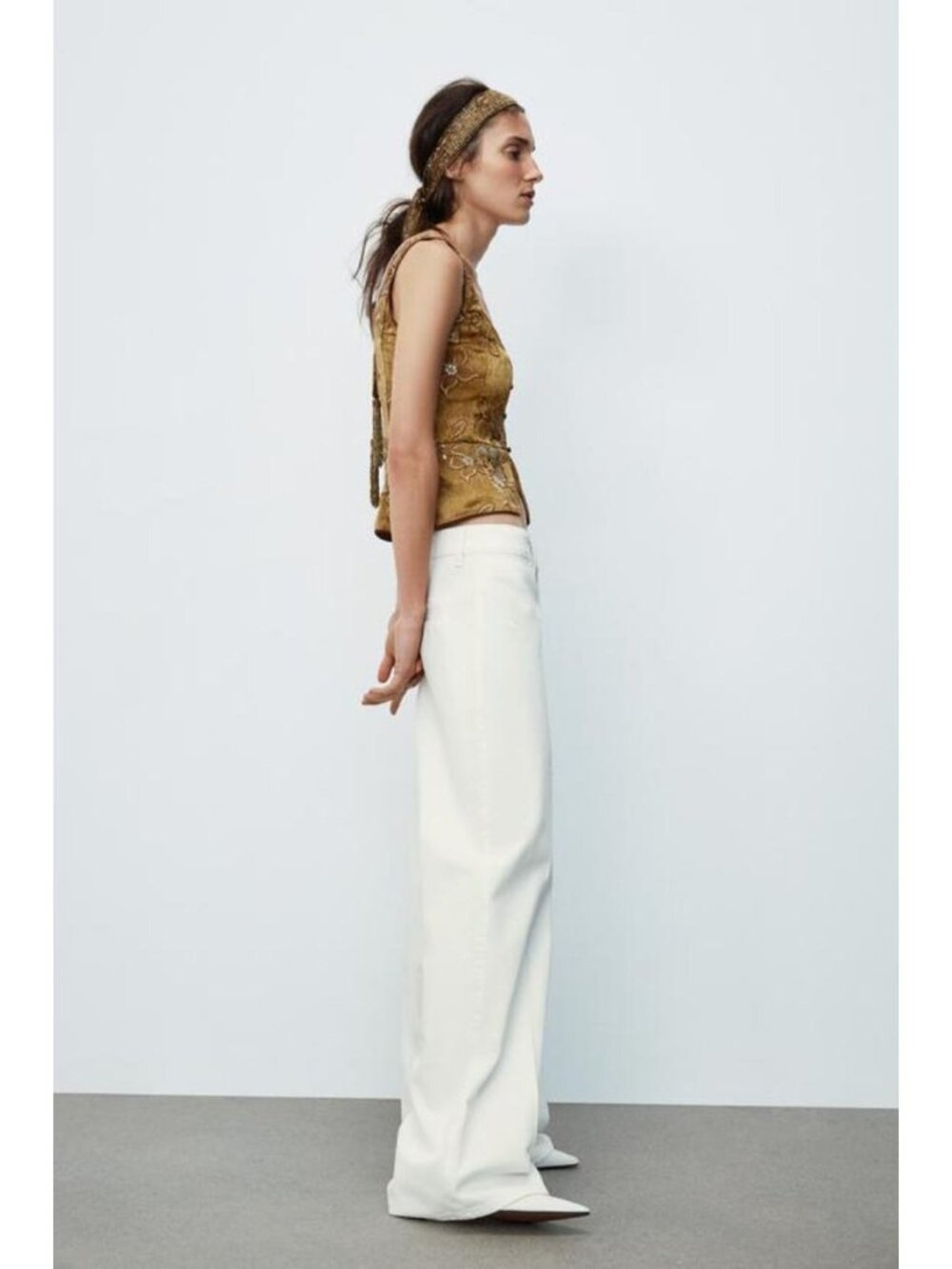 ZARA BEADED EMBROIDERED VEST TOP 1067/626/703